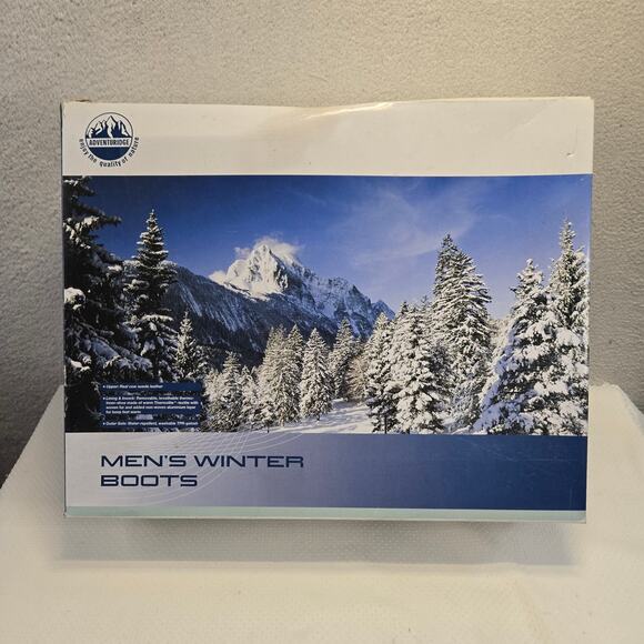 Adventuridge Winter Boots Mens 12 Brown Waterproof Insulated Snow Boots NEW - Picture 2 of 10